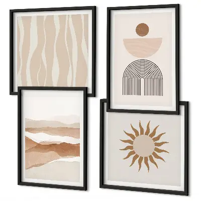 Wall art set Abstract landscape nature geometry