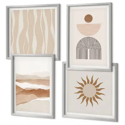 Wall art set Abstract landscape nature geometry