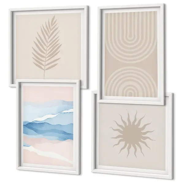 Multi-piece wall decor set Sun waves abstract lines