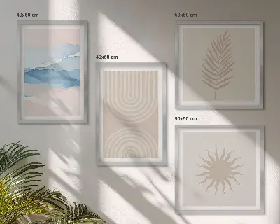 Multi-piece wall decor set Sun waves abstract lines