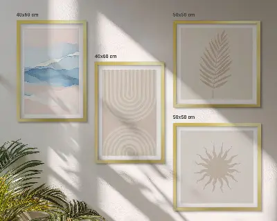 Multi-piece wall decor set Sun waves abstract lines