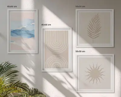 Multi-piece wall decor set Sun waves abstract lines