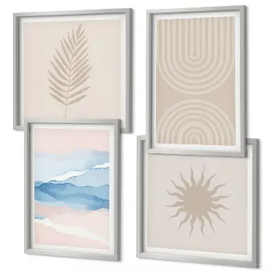Multi-piece wall decor set Sun waves abstract lines