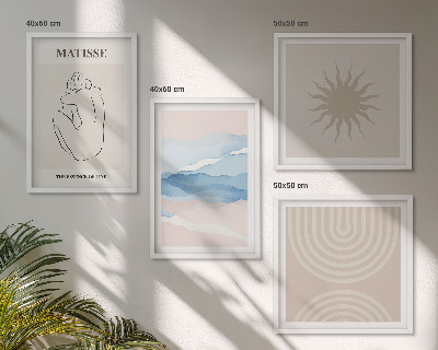 Wall art set Lines waves pastel minimalist