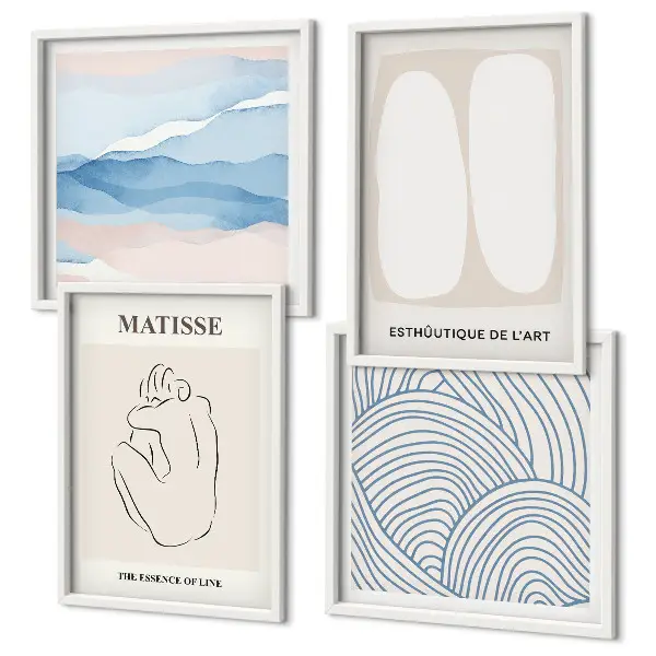 Set of 4 wall art pieces Matisse's abstract forms
