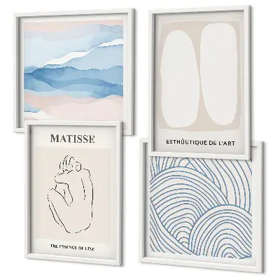 Set of 4 wall art pieces Matisse's abstract forms