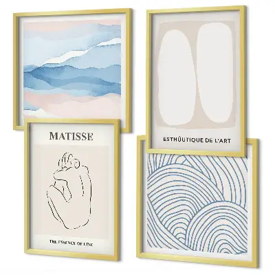 Set of 4 wall art pieces Matisse's abstract forms