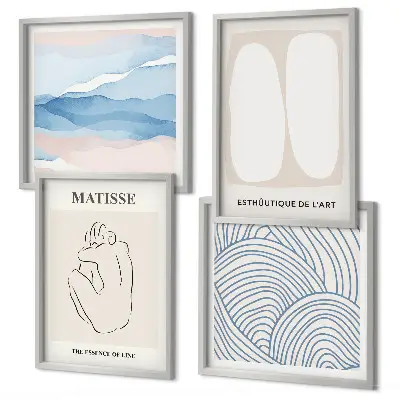 Set of 4 Matisse abstract art prints abstract forms wall art