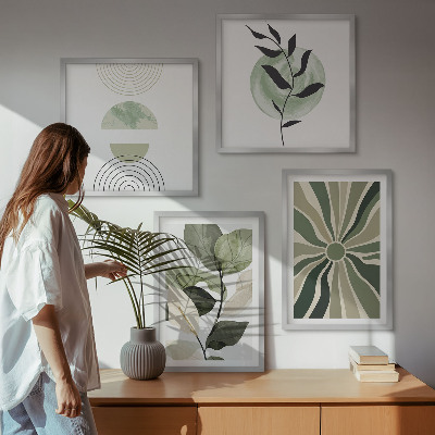 Multi-piece wall decor set Plant geometric shapes