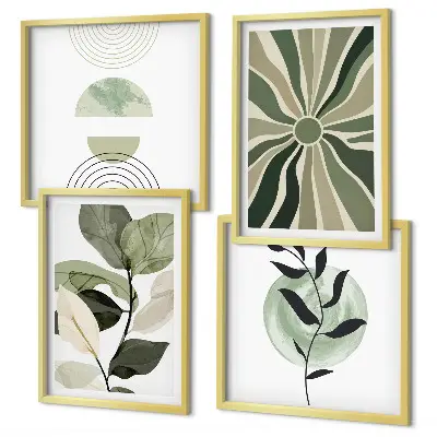 Geometric plant wall decor set multi-piece artistic wall art