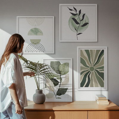 Multi-piece wall decor set Plant geometric shapes