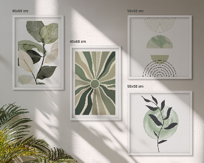 Multi-piece wall decor set Plant geometric shapes