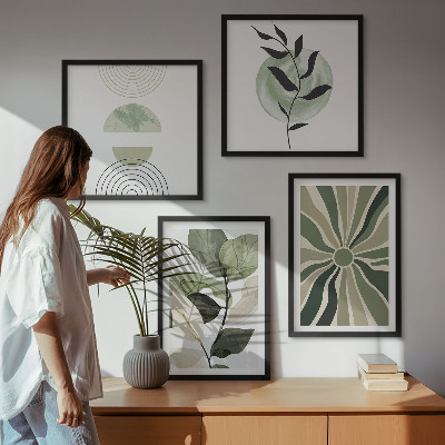 Multi-piece wall decor set Plant geometric shapes