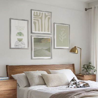 Wall art set Geometric plant patterns