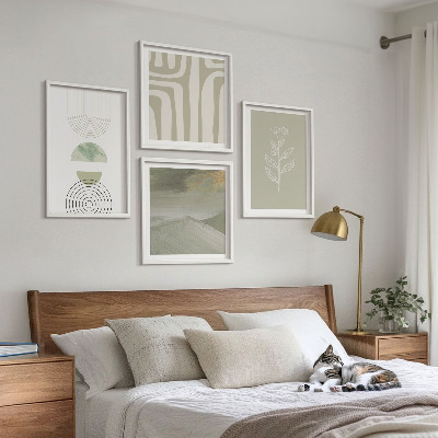 Wall art set Geometric plant patterns