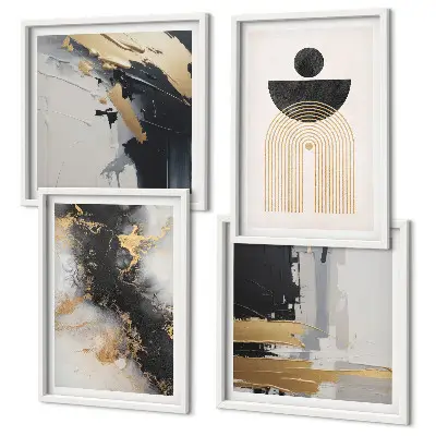 Abstract geometry wall art set of 4 pieces
