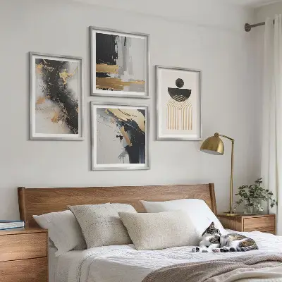 Abstract geometry wall art set of 4 pieces