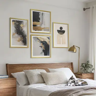 Abstract geometry wall art set of 4 pieces