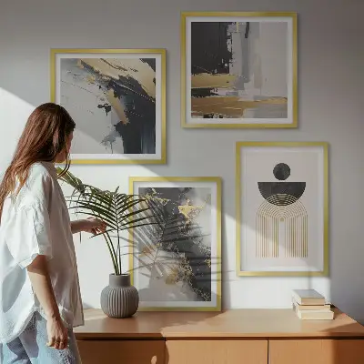 Abstract geometry wall art set of 4 pieces