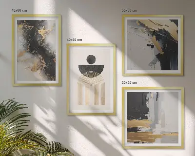 Abstract geometry wall art set of 4 pieces