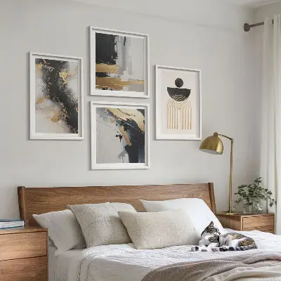 Abstract geometry wall art set of 4 pieces