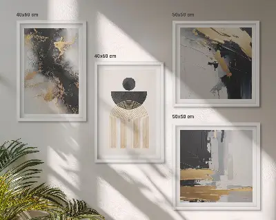 Abstract geometry wall art set of 4 pieces