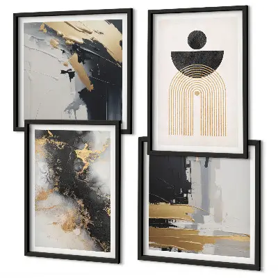 Abstract geometry wall art set of 4 pieces