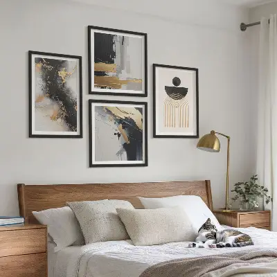 Abstract geometry wall art set of 4 pieces
