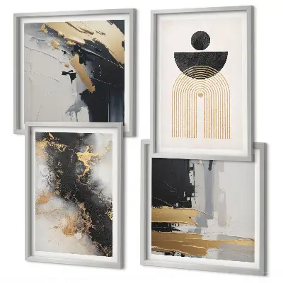 Abstract geometry wall art set of 4 pieces