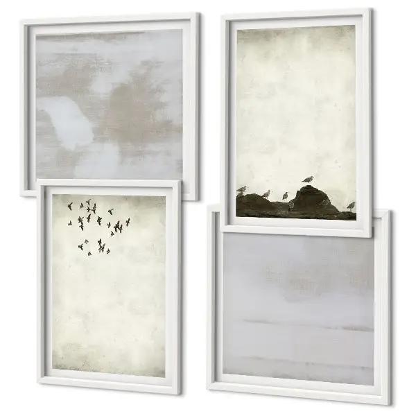 Wall art set Flock of birds texture