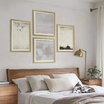 Wall art set Flock of birds texture