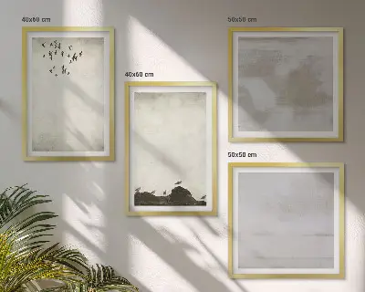 Wall art set Flock of birds texture