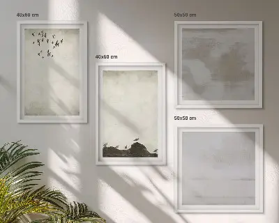 Wall art set Flock of birds texture