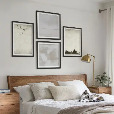 Wall art set Flock of birds texture
