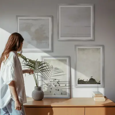 Minimalistic Birds in Flight Wall Art set of 4 pieces