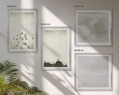 Minimalistic Birds in Flight Wall Art set of 4 pieces