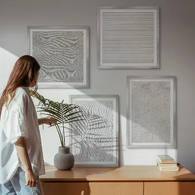 Multi-piece geometric wall decor set sand patterns design