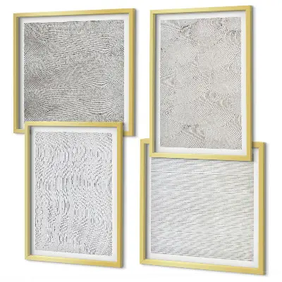 Multi-piece geometric wall decor set sand patterns design