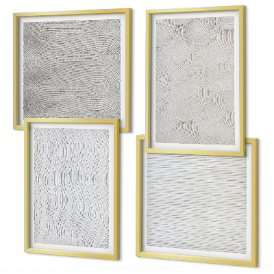 Multi-piece wall decor set Sand patterns geometric structures