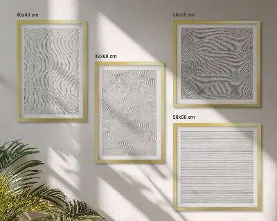 Multi-piece geometric wall decor set sand patterns design