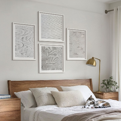 Multi-piece wall decor set Sand patterns geometric structures