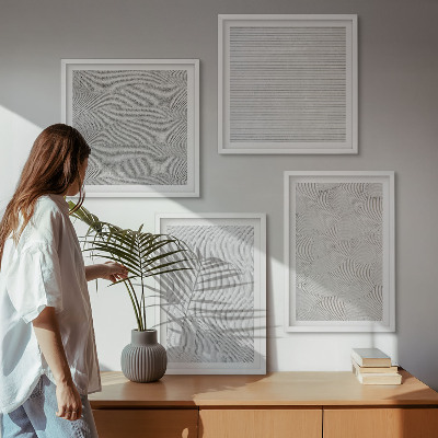 Multi-piece wall decor set Sand patterns geometric structures