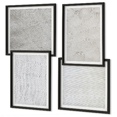 Multi-piece wall decor set Sand patterns geometric structures