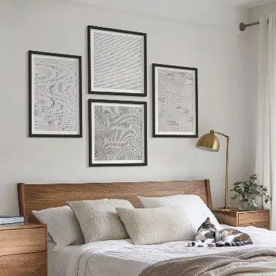 Multi-piece geometric wall decor set sand patterns design