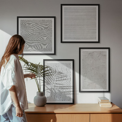 Multi-piece wall decor set Sand patterns geometric structures