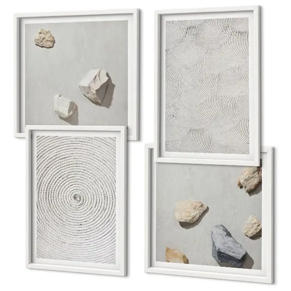 Geometric cardboard wall art set of 4 pieces