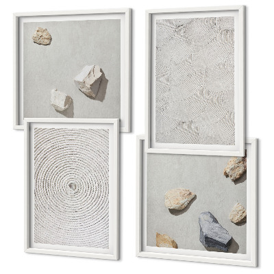 Set of 4 wall art pieces Geometric cardboard stones
