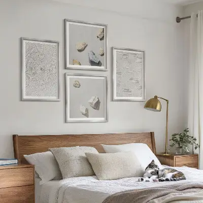 Geometric cardboard wall art set of 4 pieces