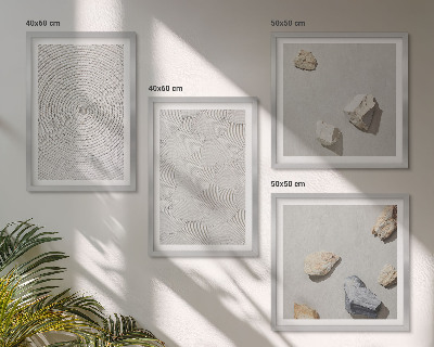Set of 4 wall art pieces Geometric cardboard stones