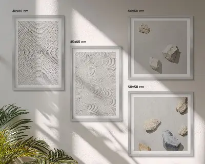 Geometric cardboard wall art set of 4 pieces